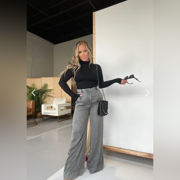 Jealousy Tencel Wide Leg Pants Shadow - too long for me - Picture 1 of 4